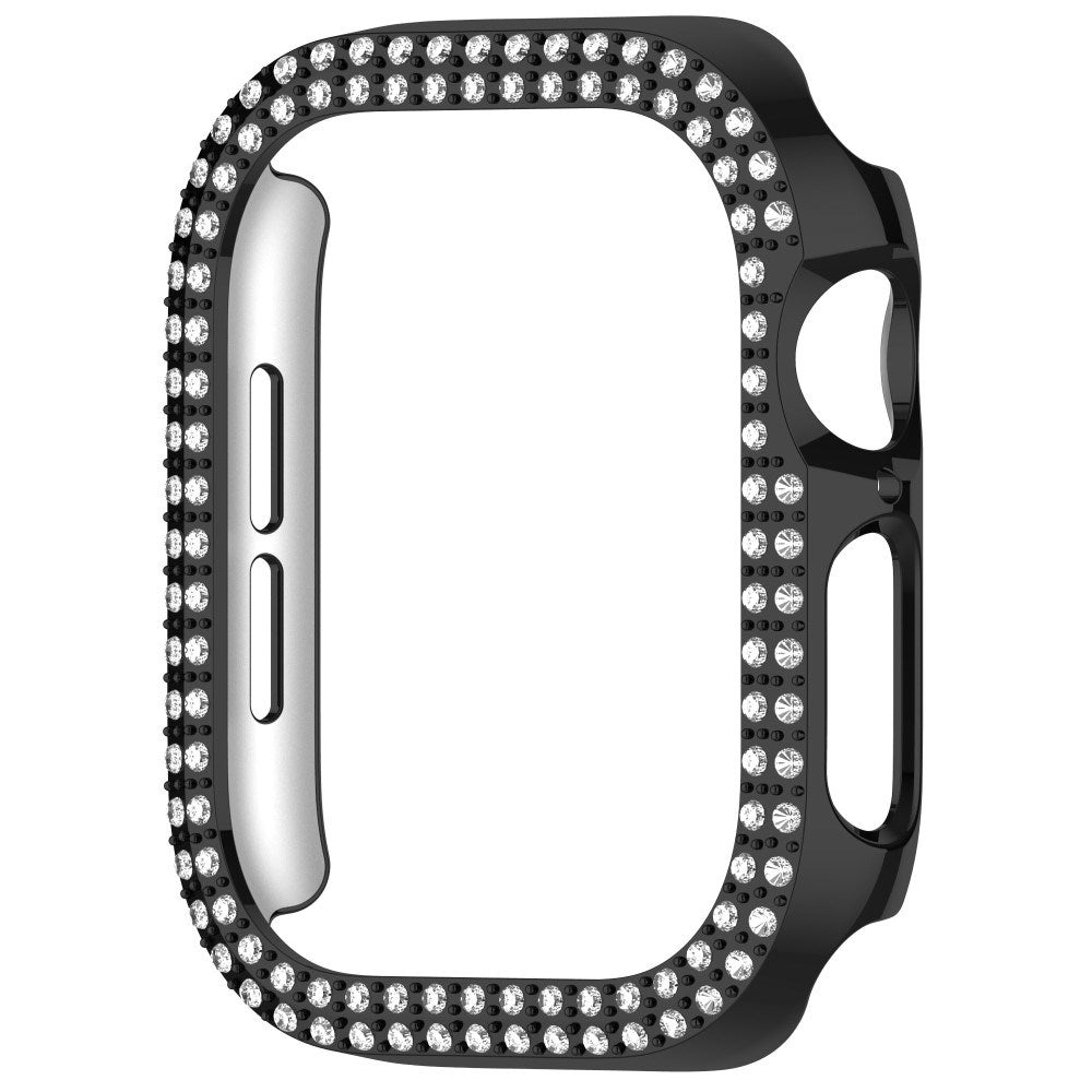 Apple Watch 11 / 10 (42mm) Hård Plastik Fodral - Svart / Strass