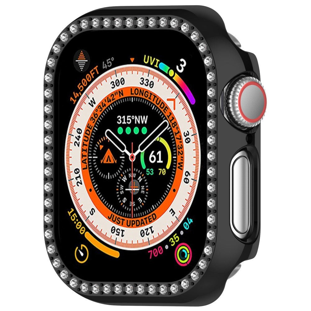 Apple Watch 11 / 10 (42mm) Hård Plast Fodral - Svart / Strass