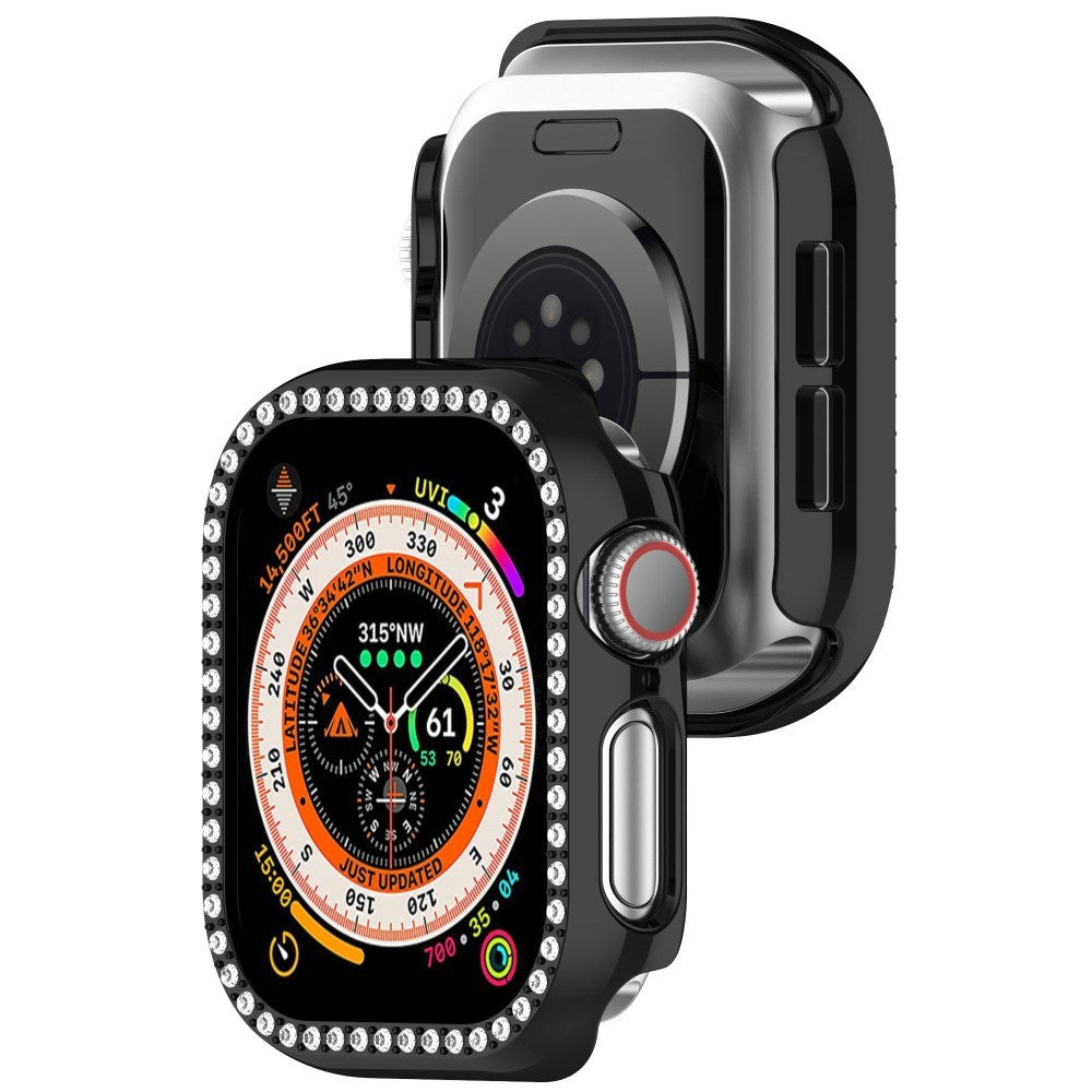Apple Watch 11 / 10 (42mm) Hård Plast Fodral - Svart / Strass