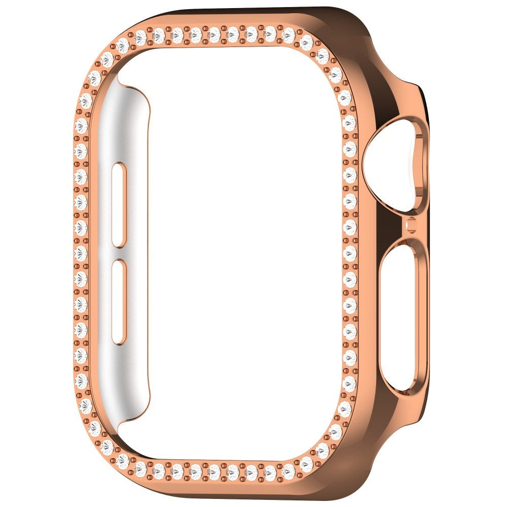 Apple Watch 11 / 10 (42mm) Hård Plast Fodral - Rose Gold / Strass