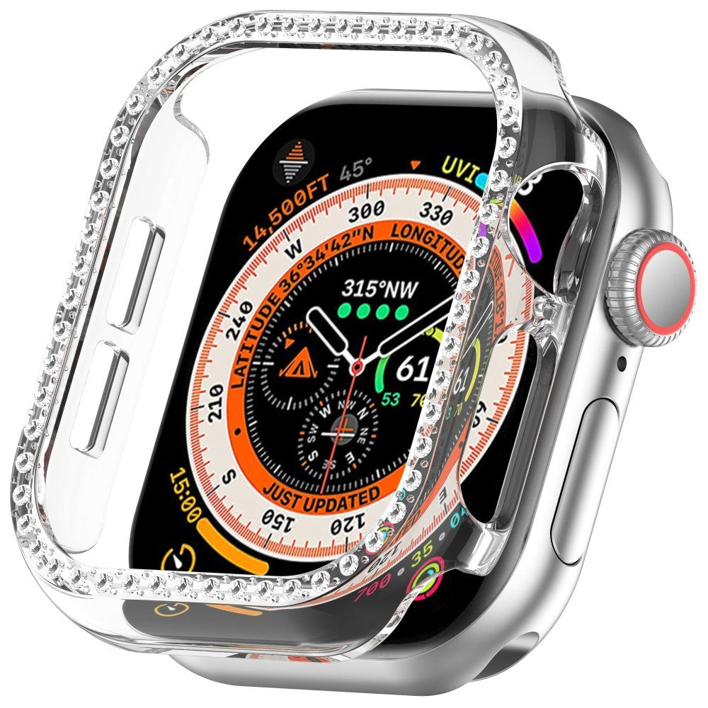 Apple Watch 11 / 10 (42mm) Hård Plast Fodral - Genomskinlig / Strass
