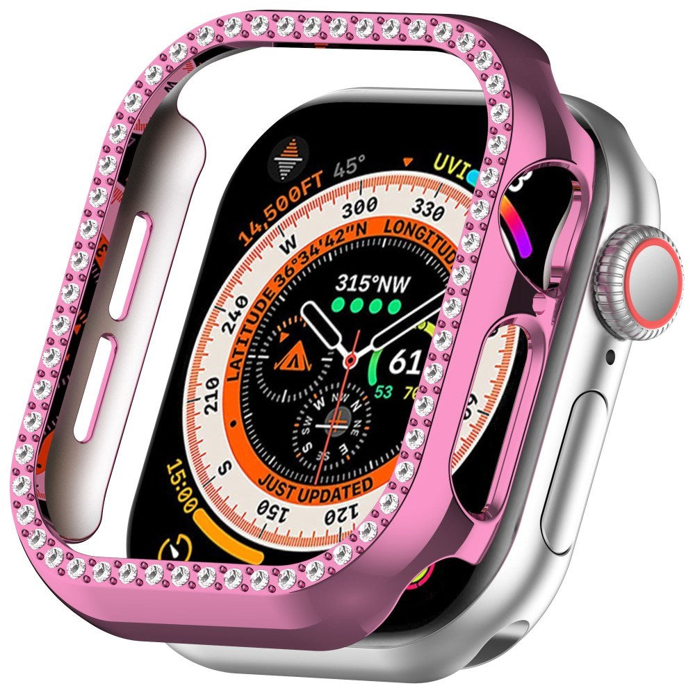 Apple Watch 11 / 10 (46mm) Hård Plast Fodral - Pink / Strass