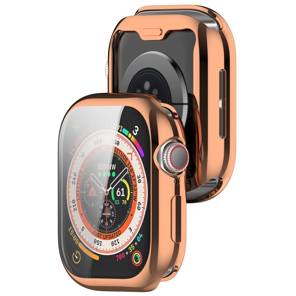 Apple Watch 11 / 10 (46mm) Flexibelt Plast Fodral med Skärmskydd - Rose Gold