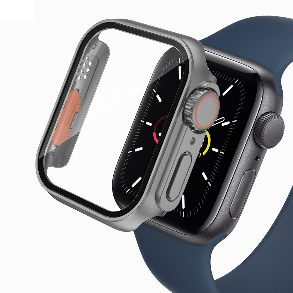 Apple Watch 11 / 10 (46mm) Hårt Plast Skal m. Inbyggt Skärmskyddsglas - Grå