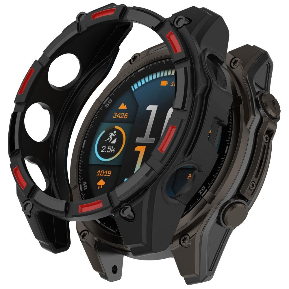Garmin Tactix 8 Solar (51mm) Bumper Plast Skal - Svart / Röd