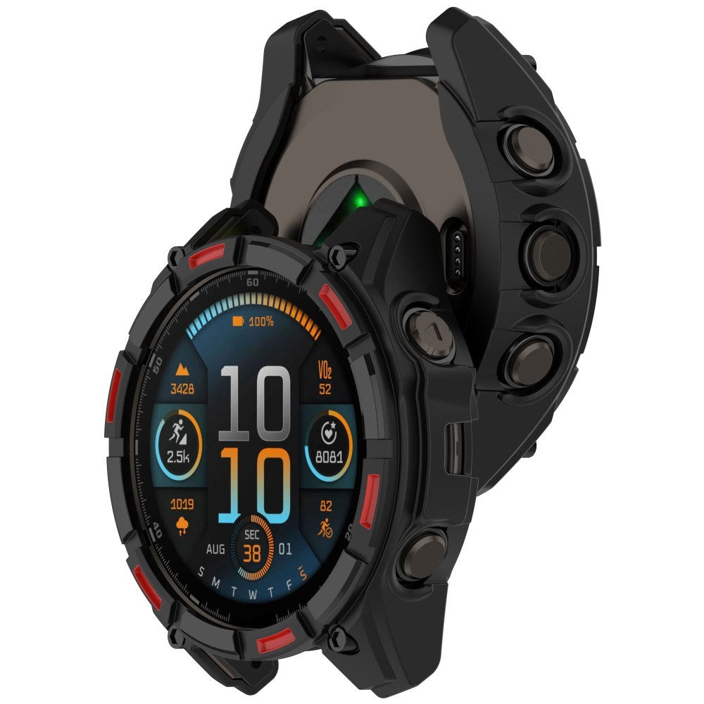 Garmin Tactix 8 Solar (51mm) Bumper Plast Skal - Svart / Röd