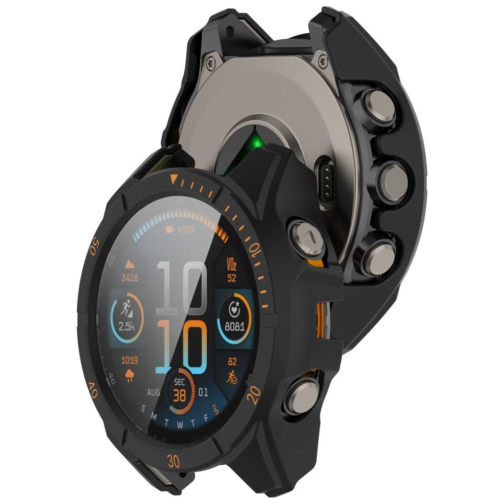Garmin Tactix 8 AMOLED (51mm) Hårt Plast Skal m. Skyddsglas - Svart / Orange