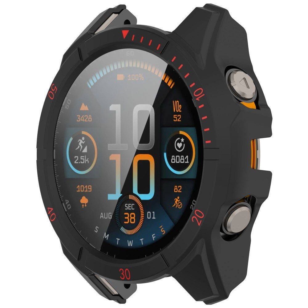 Garmin Tactix 8 AMOLED (47mm) Hårt Plast Skal m. Skyddsglas - Svart / Röd