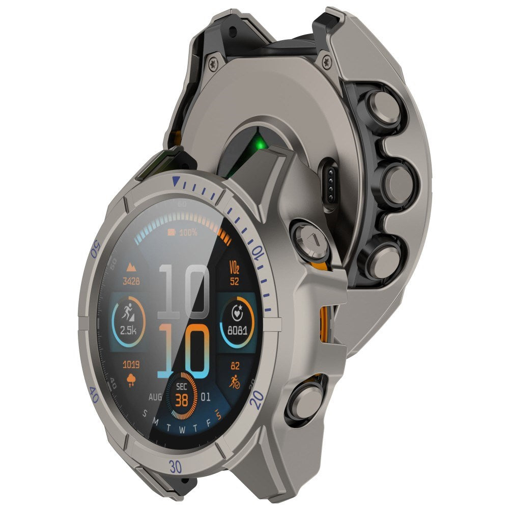 Garmin Tactix 8 AMOLED (47mm) Hårt Plast Skal m. Skyddsglas - Titanium / Blå