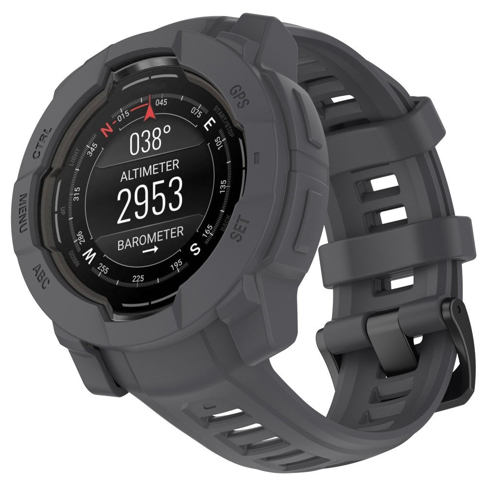Garmin Instinct 3 AMOLED / Solar (45mm) Bumper Silikon Skal - Grå