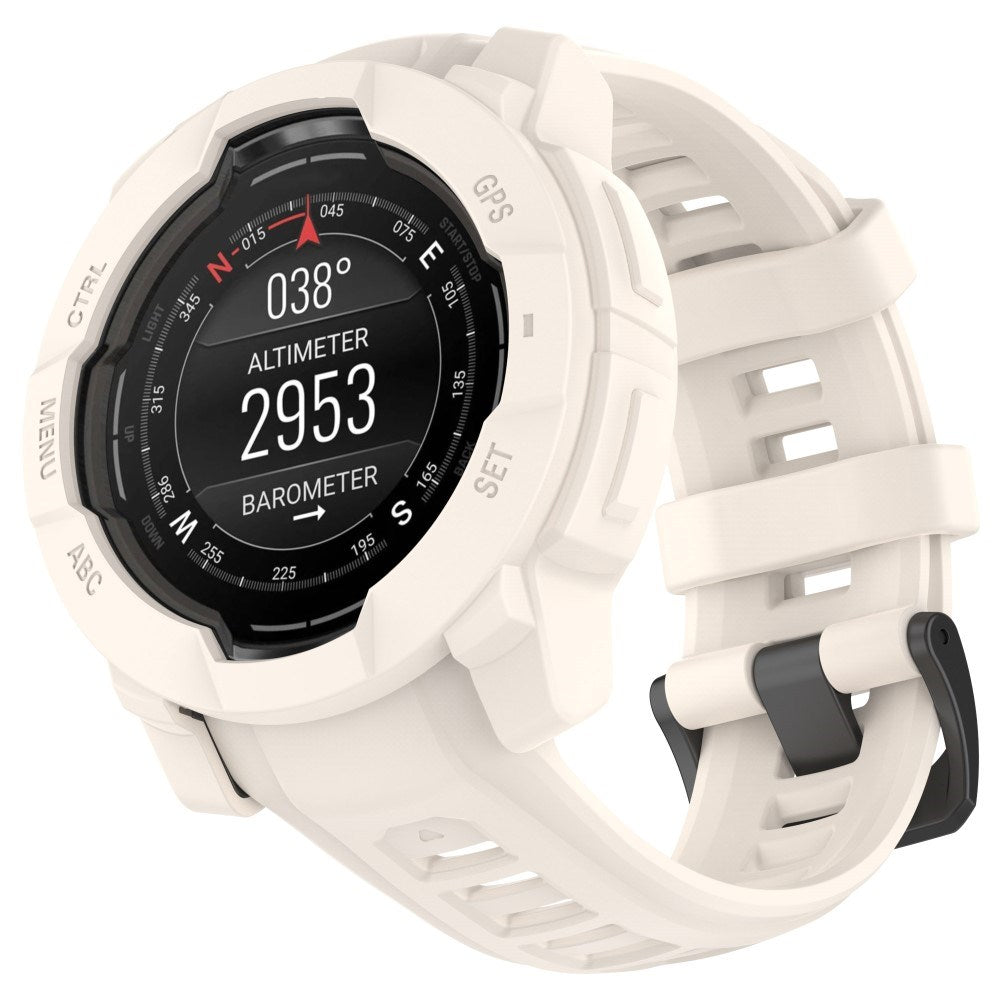Garmin Instinct 3 AMOLED / Solar (45mm) Bumper Silikon Skal - Vit