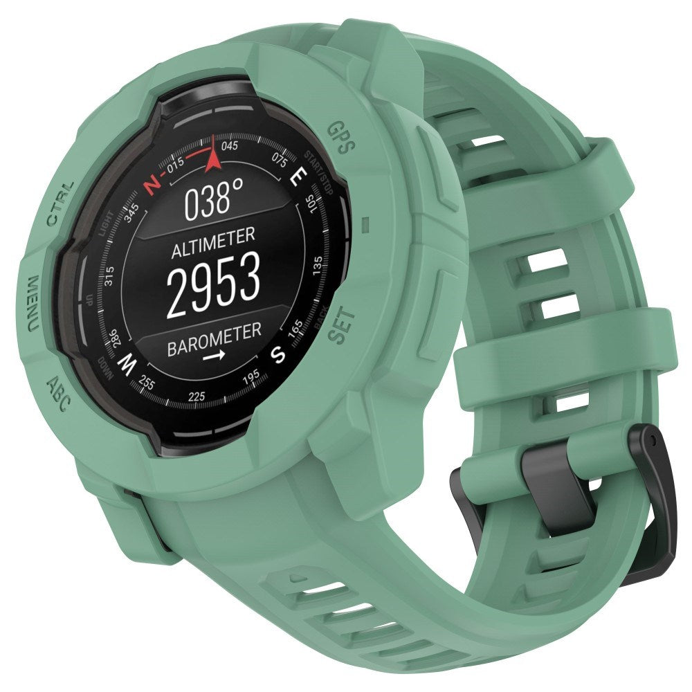 Garmin Instinct 3 AMOLED / Solar (45mm) Bumper Silikon Skal - Grön