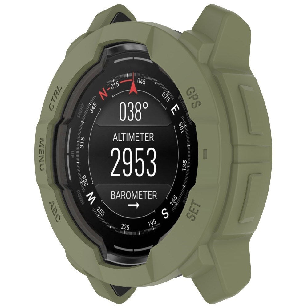 Garmin Instinct 3 AMOLED / Solar (50mm) Bumper Silikon Skal - Army Grön