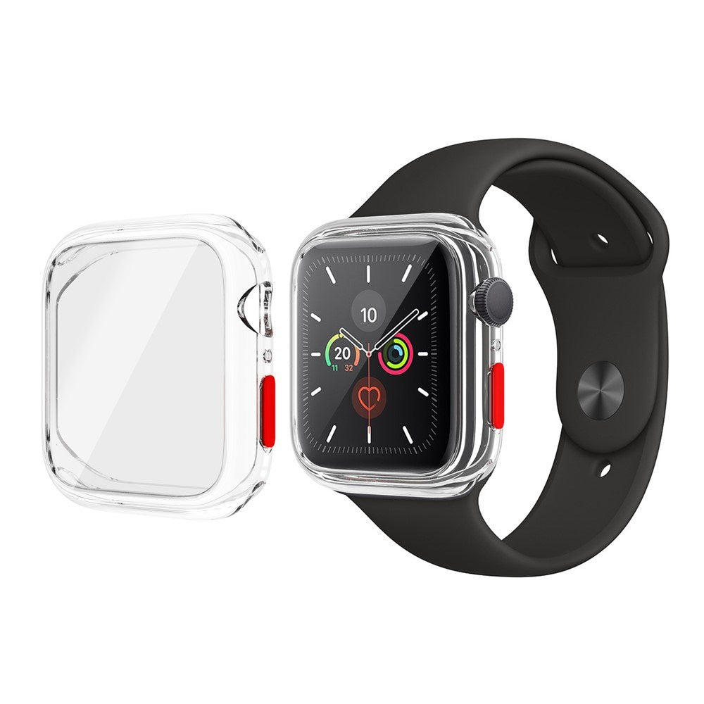 Apple Watch SE / 6 / 5 / 4 (44mm) Flexibelt Plast Skal m. Härdat Skärmskyddsglas - Genomskinlig