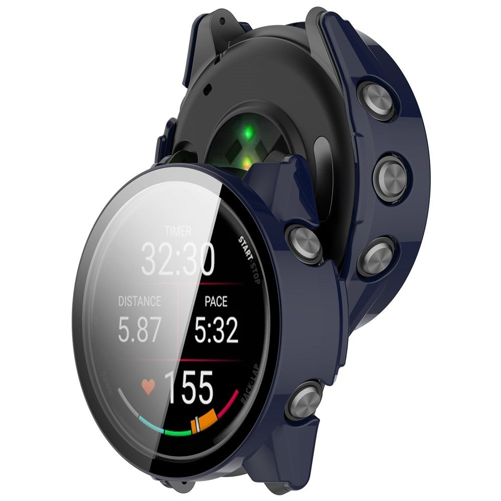 Garmin Forerunner 970 Fodral med Härdat Glas Skärmskydd - Blå