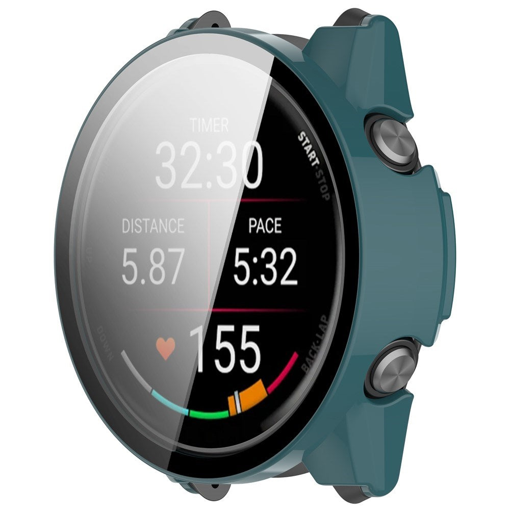 Garmin Forerunner 570 (47mm) Fodral med Härdat Glas Skärmskydd - Grön