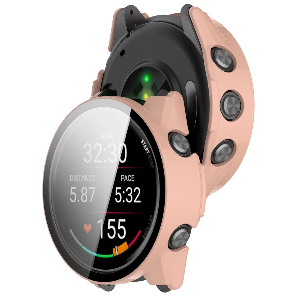 Garmin Forerunner 570 (47mm) Fodral med Härdat Glas Skärmskydd - Rosa