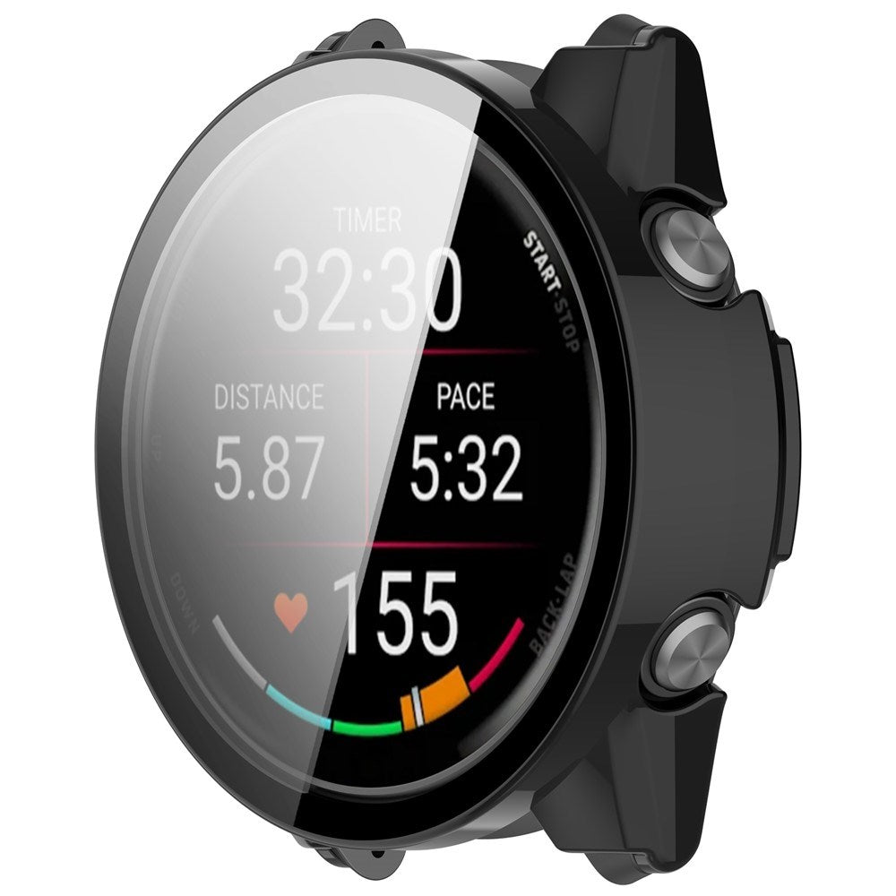 Garmin Forerunner 570 (42mm) Fodral med Härdat Glas Skärmskydd - Svart