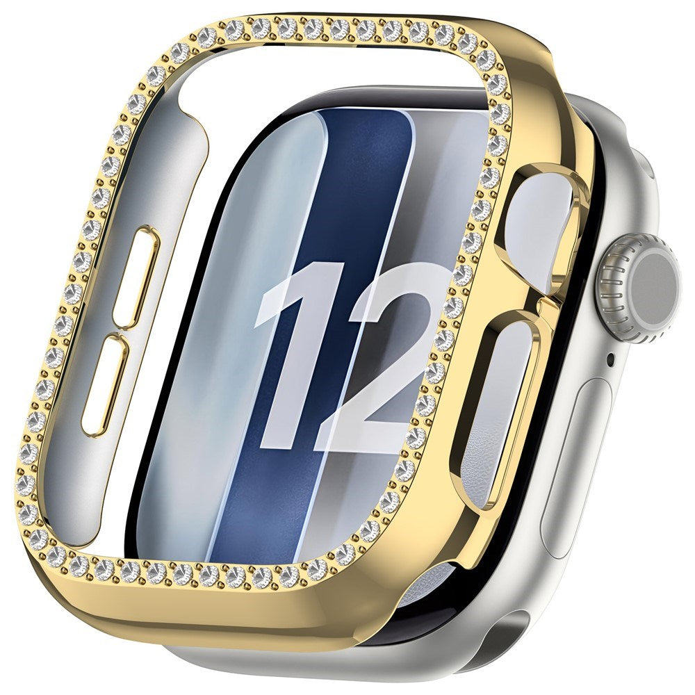 Apple Watch Series 12 (46mm) Hårt Plast Skal - Guld / Strass