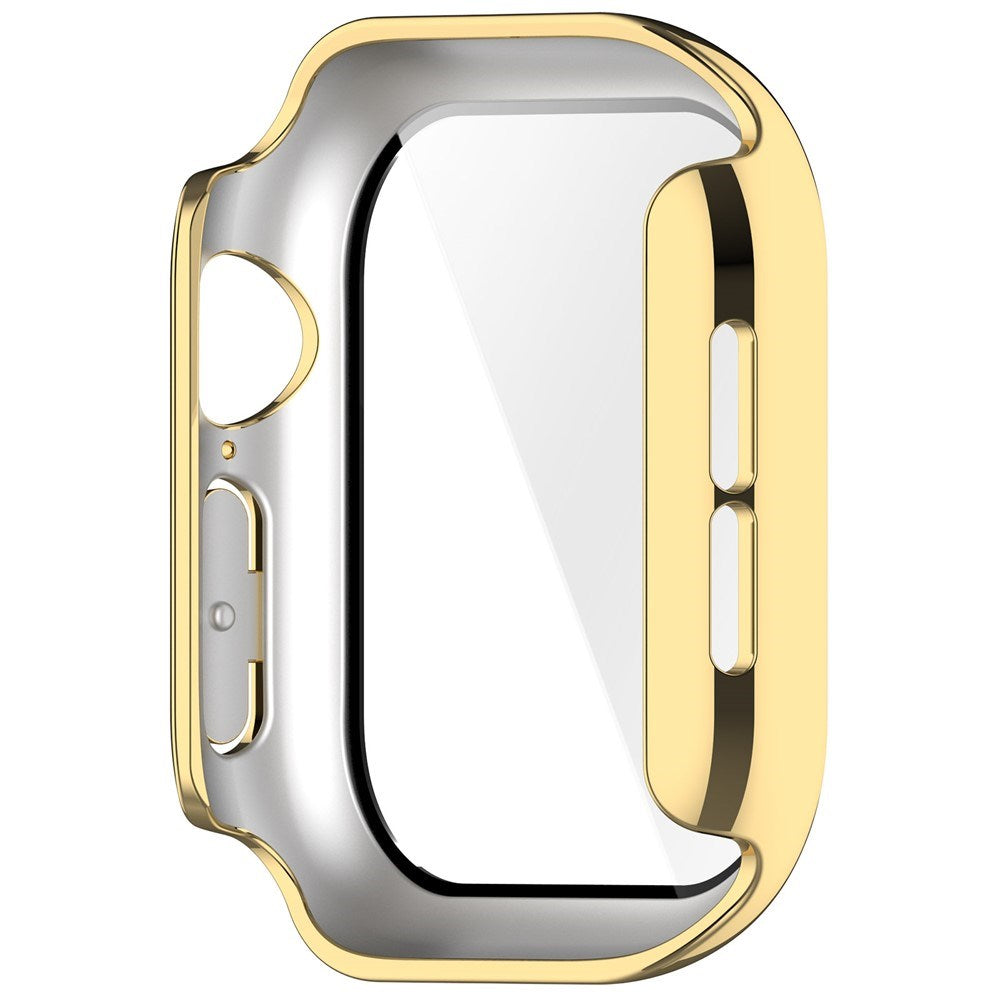 Apple Watch Series 12 (42mm) Hårt Plast Skal m. Inbyggt Skärmskyddsglas - Guld