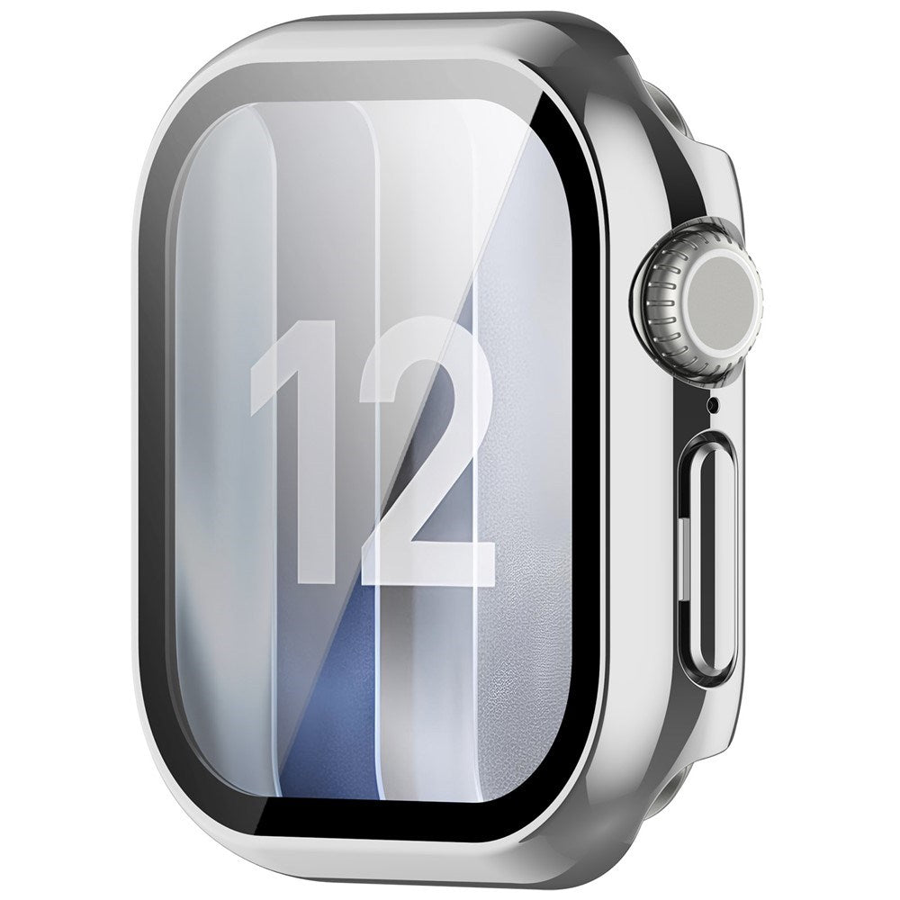 Apple Watch Series 12 (46mm) Hårt Plast Skal m. Inbyggt Skärmskyddsglas - Silver