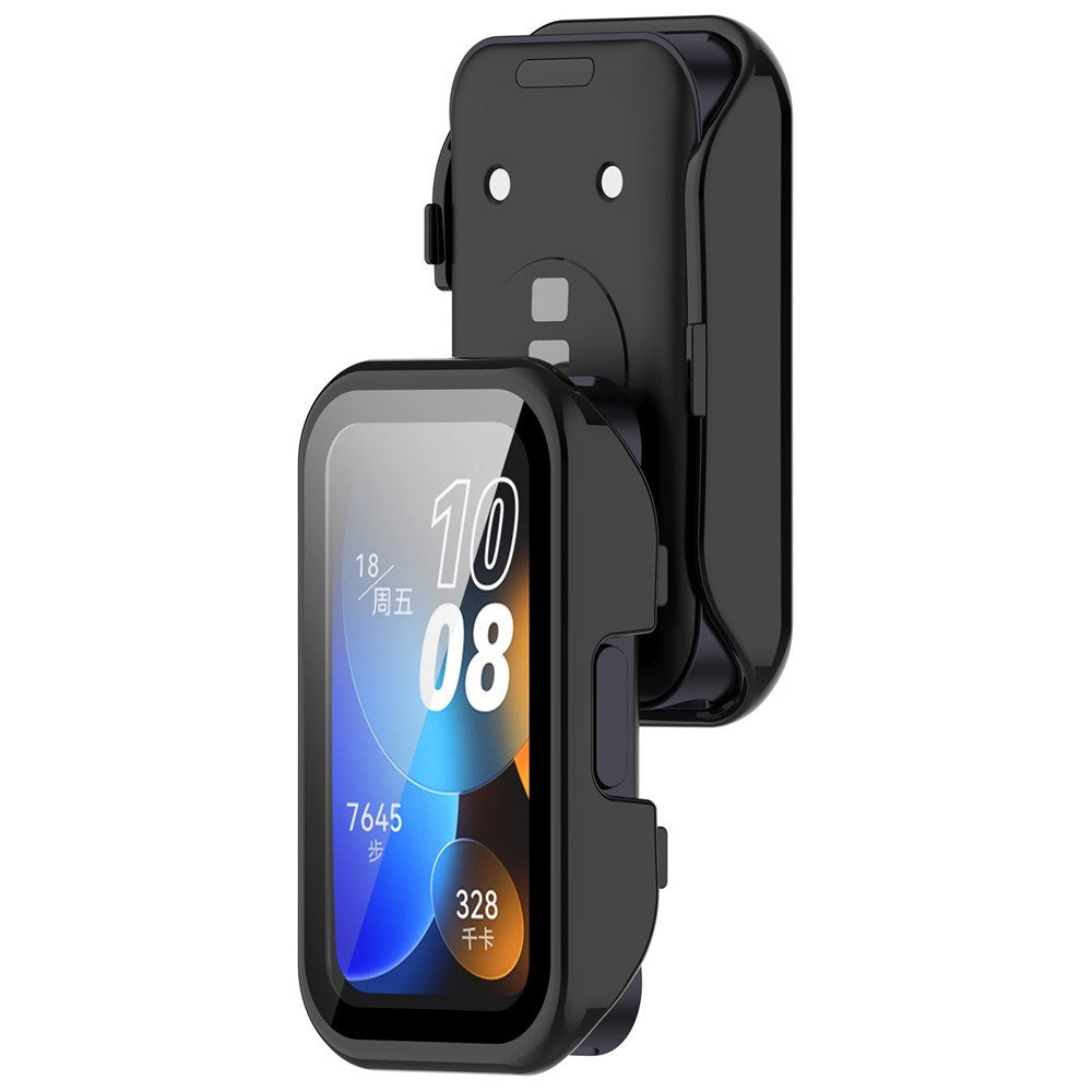 Huawei Band 10 / 9 / 8 EIDERWOOD Hårt Plast Skal m. Skyddsglas – Svart