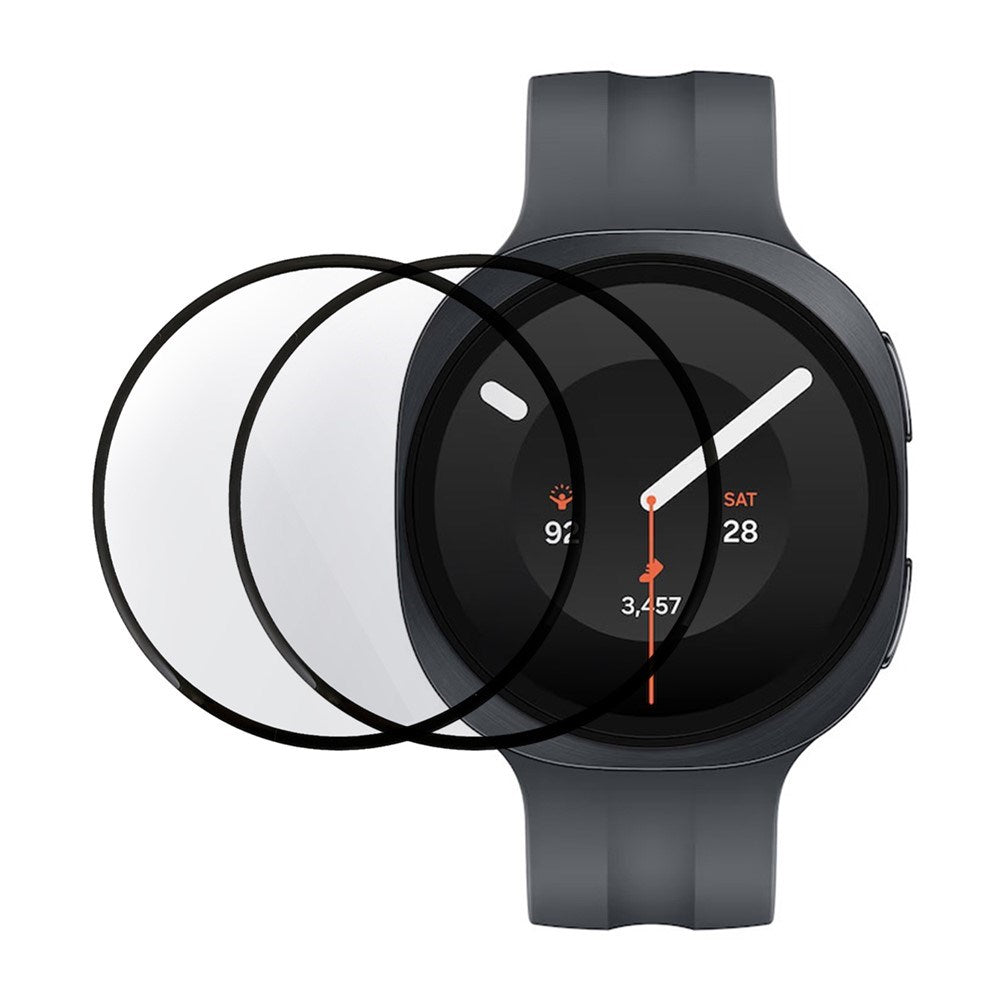 Samsung Galaxy Watch 9 (44mm) Skyddsfilm - 2 st - Genomskinlig / Svart Kant
