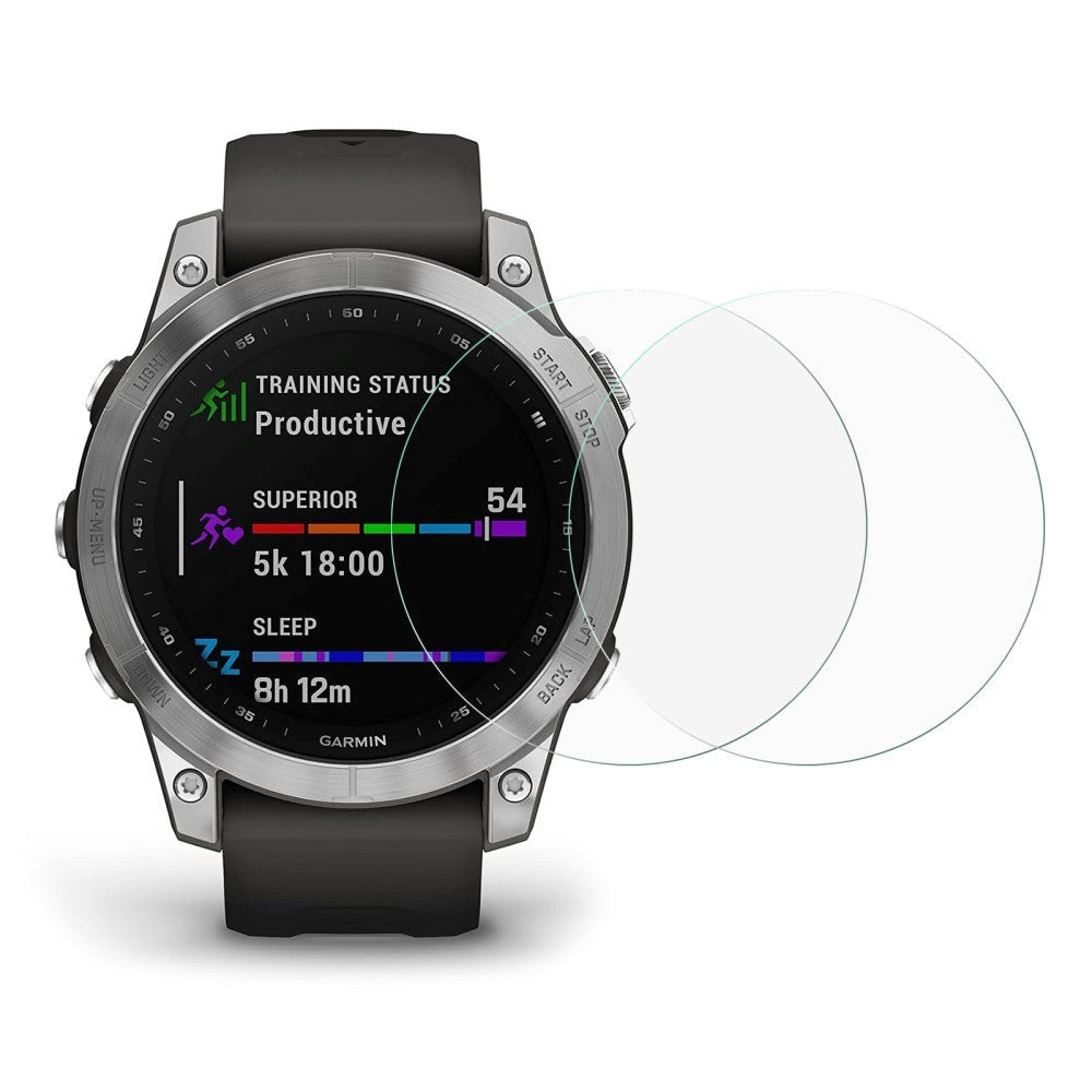 Garmin Fenix 7 Arc Edge Skärmskydd Härdat Glas 2 Styck - Transparent