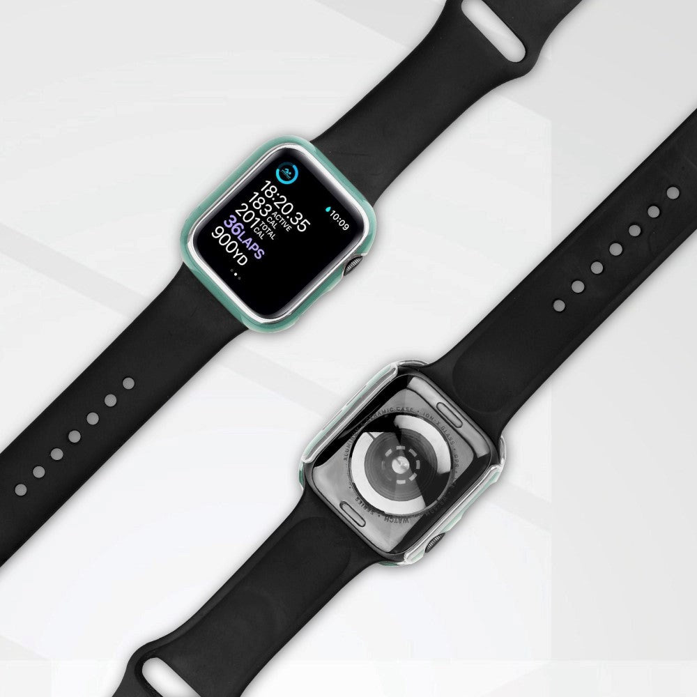Apple Watch Ultra 4/3/2/1 (49mm) Skal i Hårdplast med Inbyggt Skärmskydd - Grön / Silver