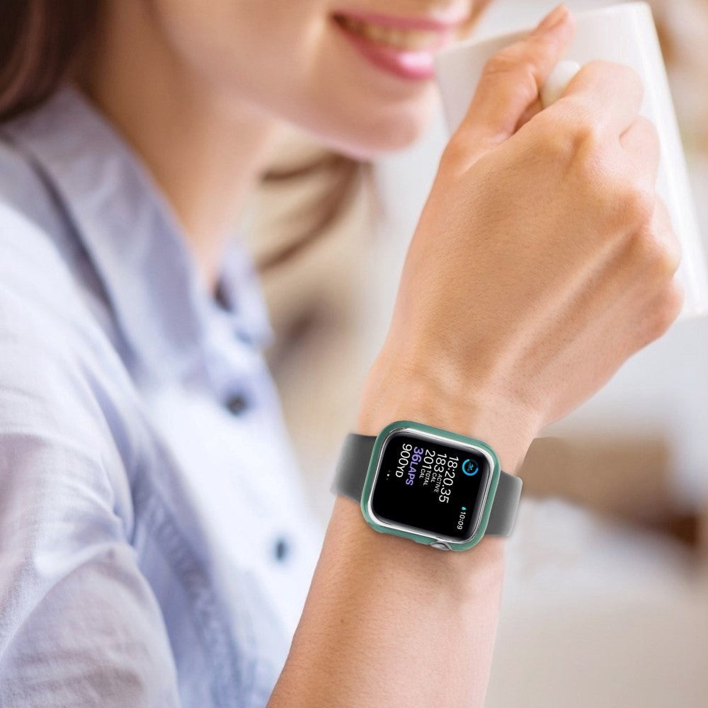 Apple Watch Ultra 4/3/2/1 (49mm) Skal i Hårdplast med Inbyggt Skärmskydd - Grön / Silver