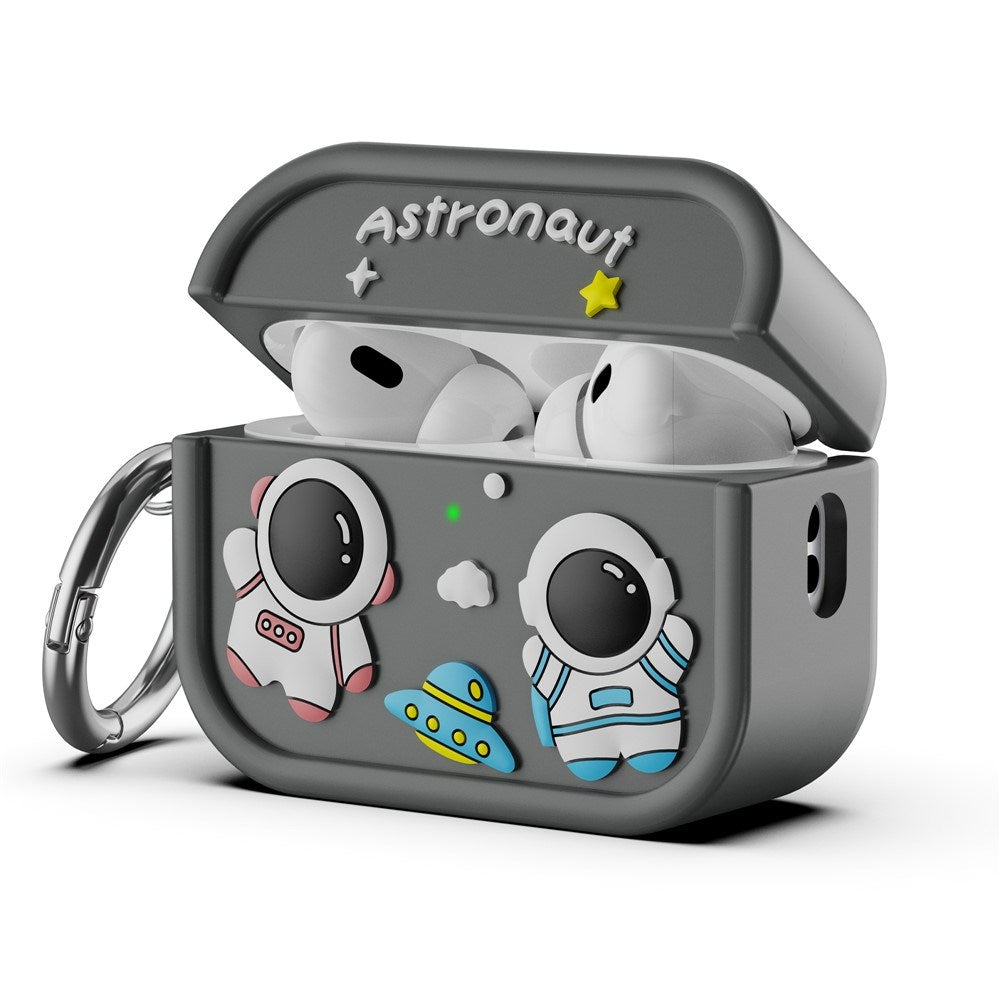 Apple AirPods Pro (2. Gen.) Silikon Skal m. Astronaut Design - Grå