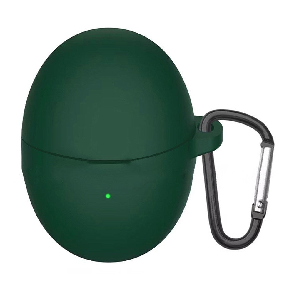 Huawei FreeBuds 6 Silikonfodral med Karbinhake – Mörkgrön