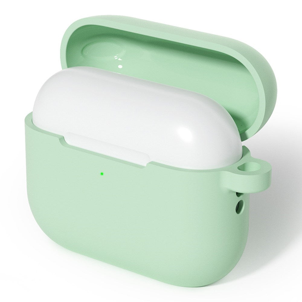 Apple AirPods Pro (3 Gen.) Silikonfodral med Karbinhake – Grön