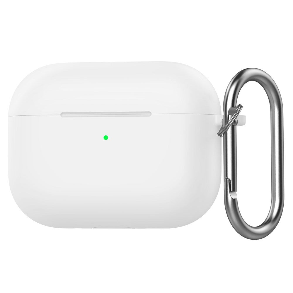 Apple AirPods Pro (3. gen.) Silikon Skal - Karabinhake - Vit