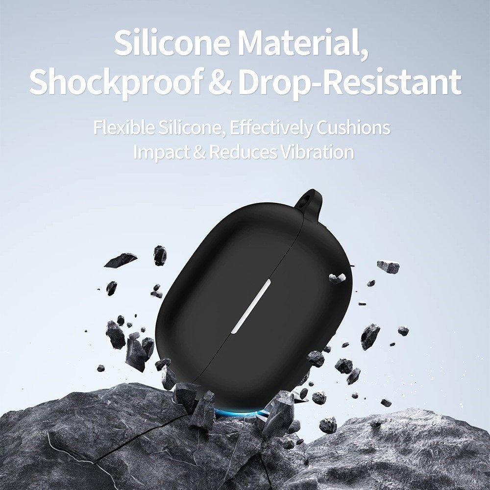 Huawei FreeBuds Pro 5 Silikonfodral med Karbinhake - Vit