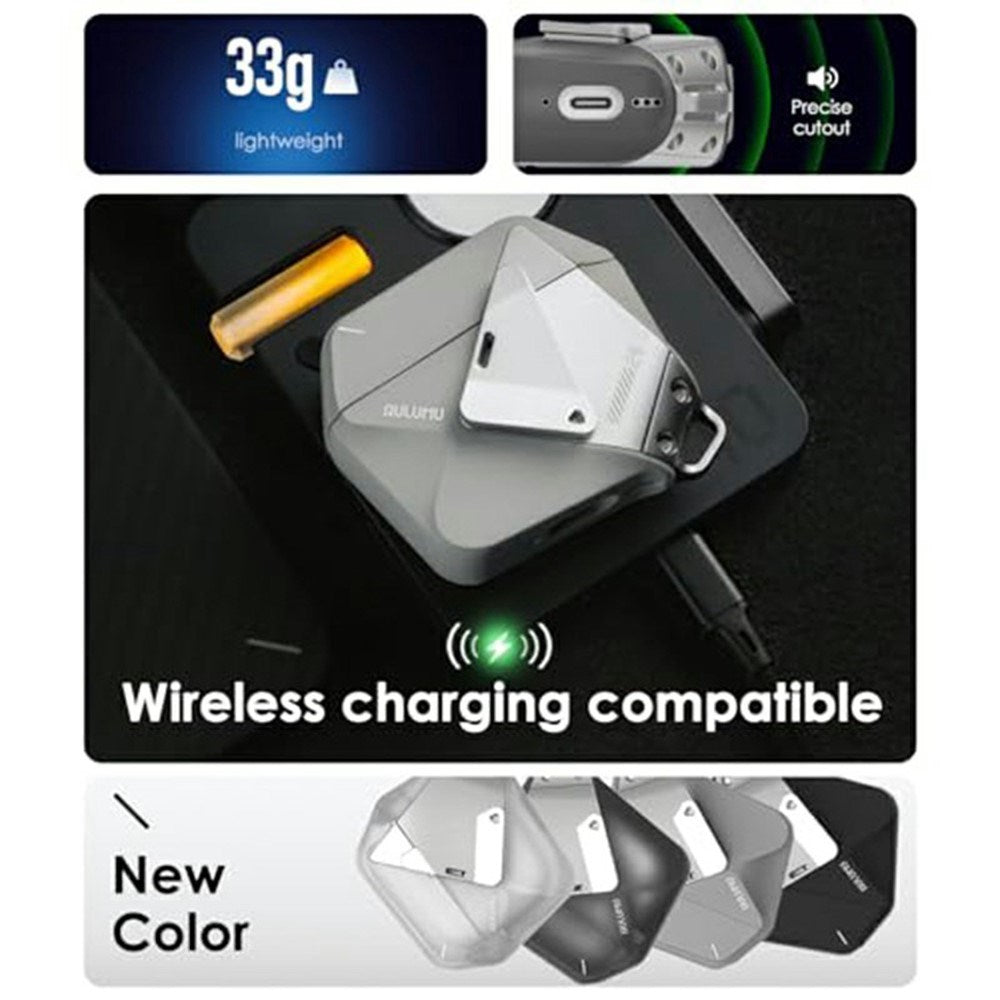 Apple AirPods (4. Gen.) AULUMU Geometrisk Plast Skal m. Rem - Svart