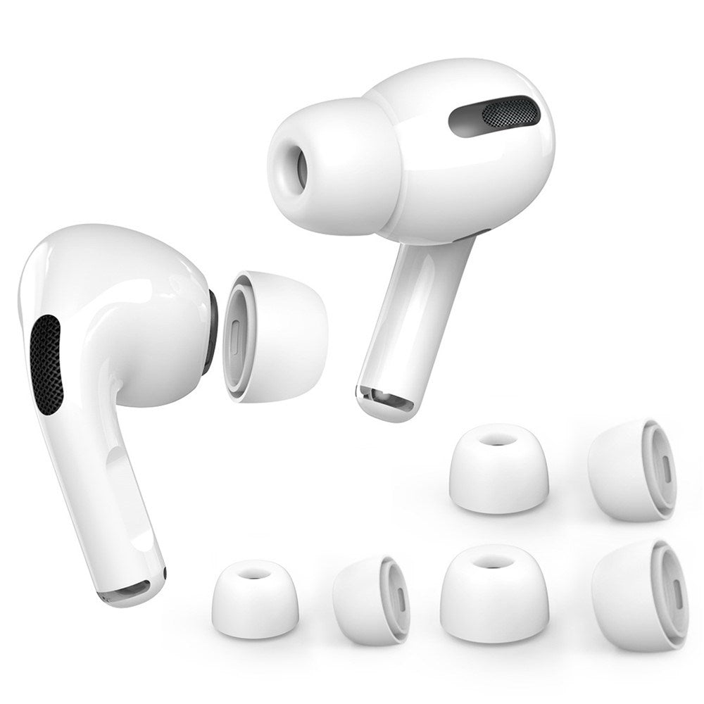 AirPods Pro (1:a & 2:a Gen.) AHASTYLE Silikonöronproppar - S / M / L - Vit