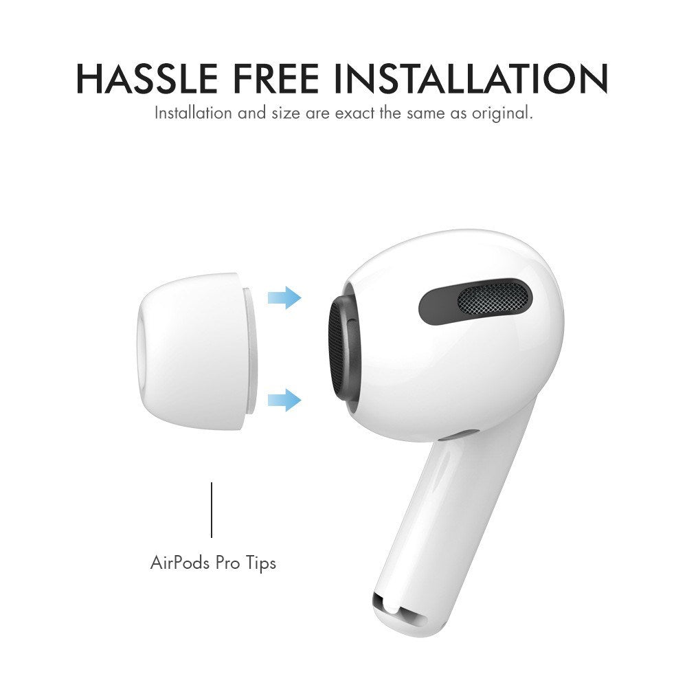 AirPods Pro (1:a & 2:a Gen.) AHASTYLE Silikonöronproppar - S / M / L - Vit