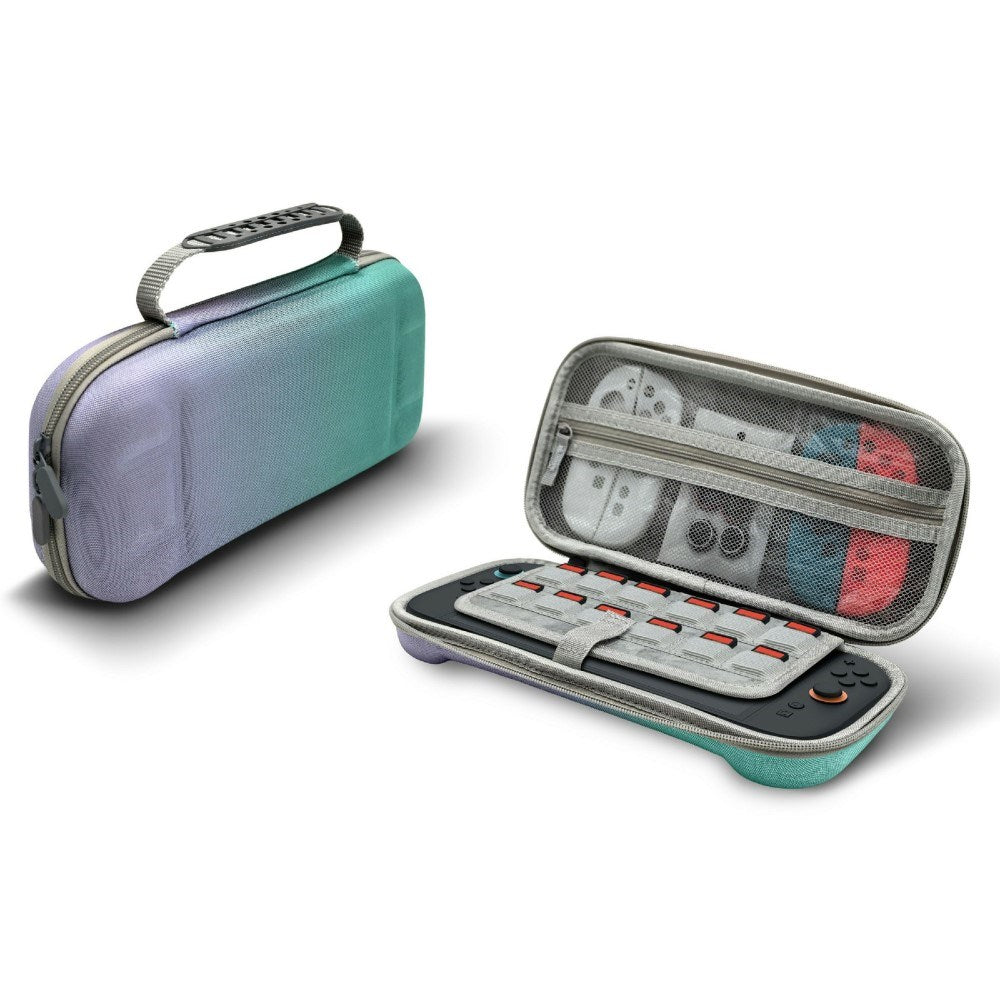 Nintendo Switch 2 Organisations- och Transportfodral med Handtag - Lila / Grön