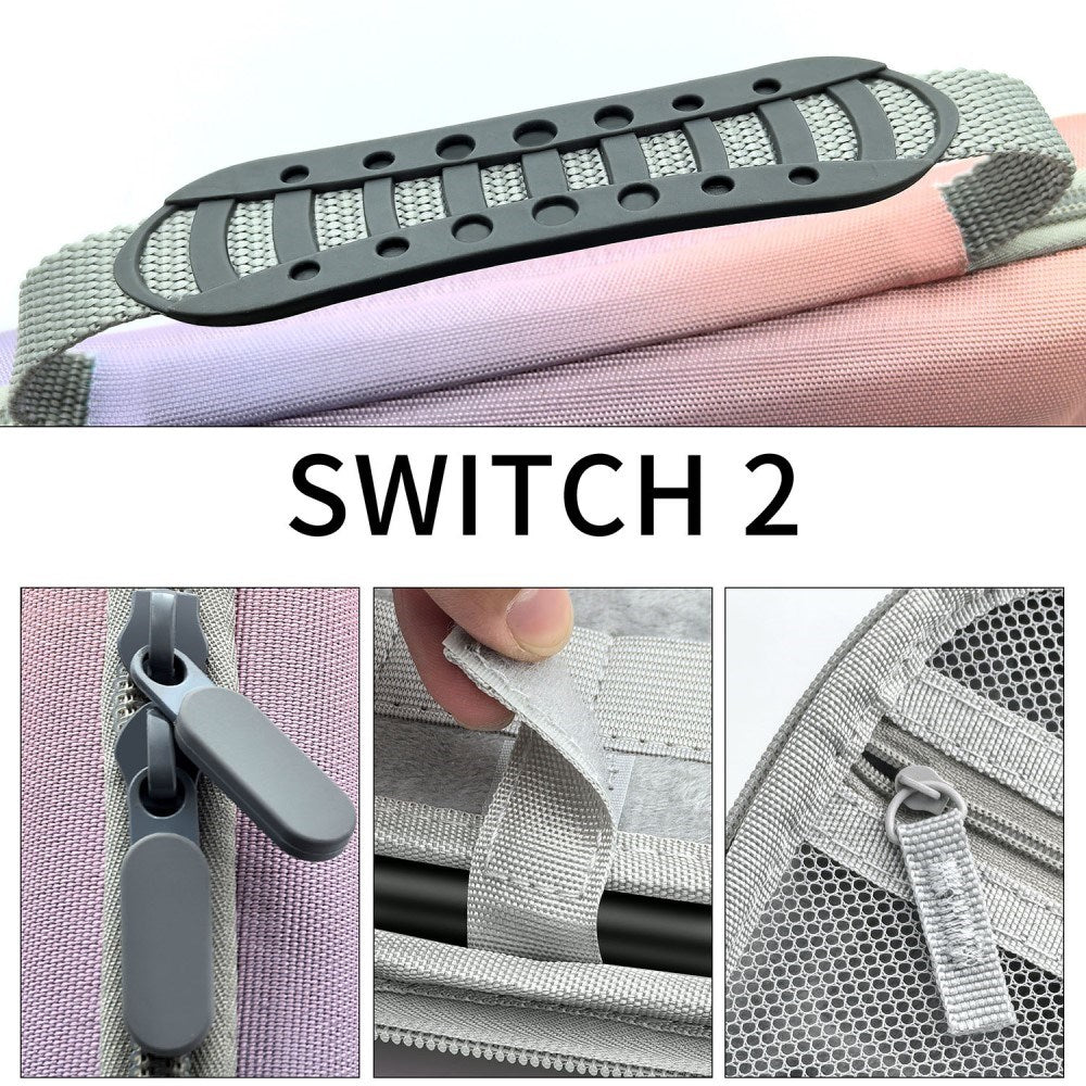 Nintendo Switch 2 Organisations- och Transportfodral med Handtag - Lila / Grön