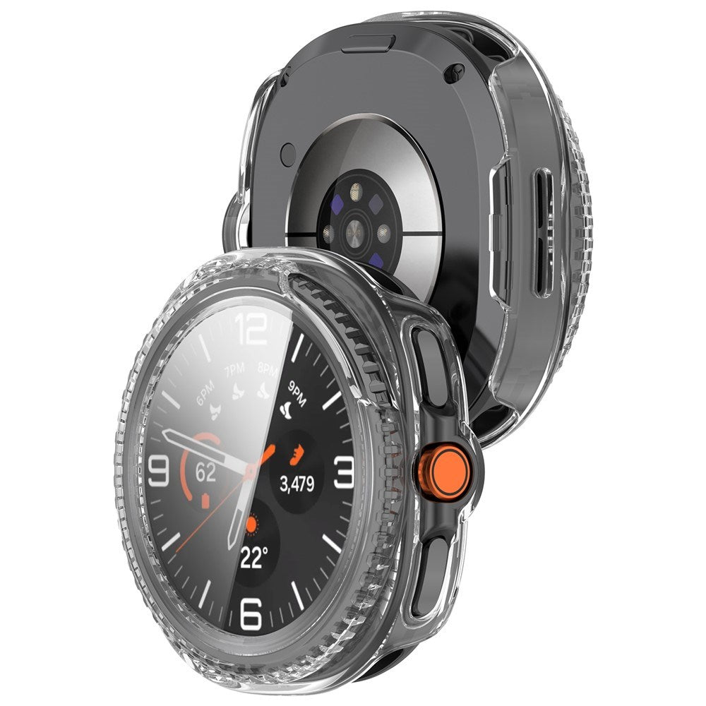 Samsung Galaxy Watch 8 Classic (46mm) Hårt Plast Fodral med Inbyggt Skärmskydd - Genomskinlig