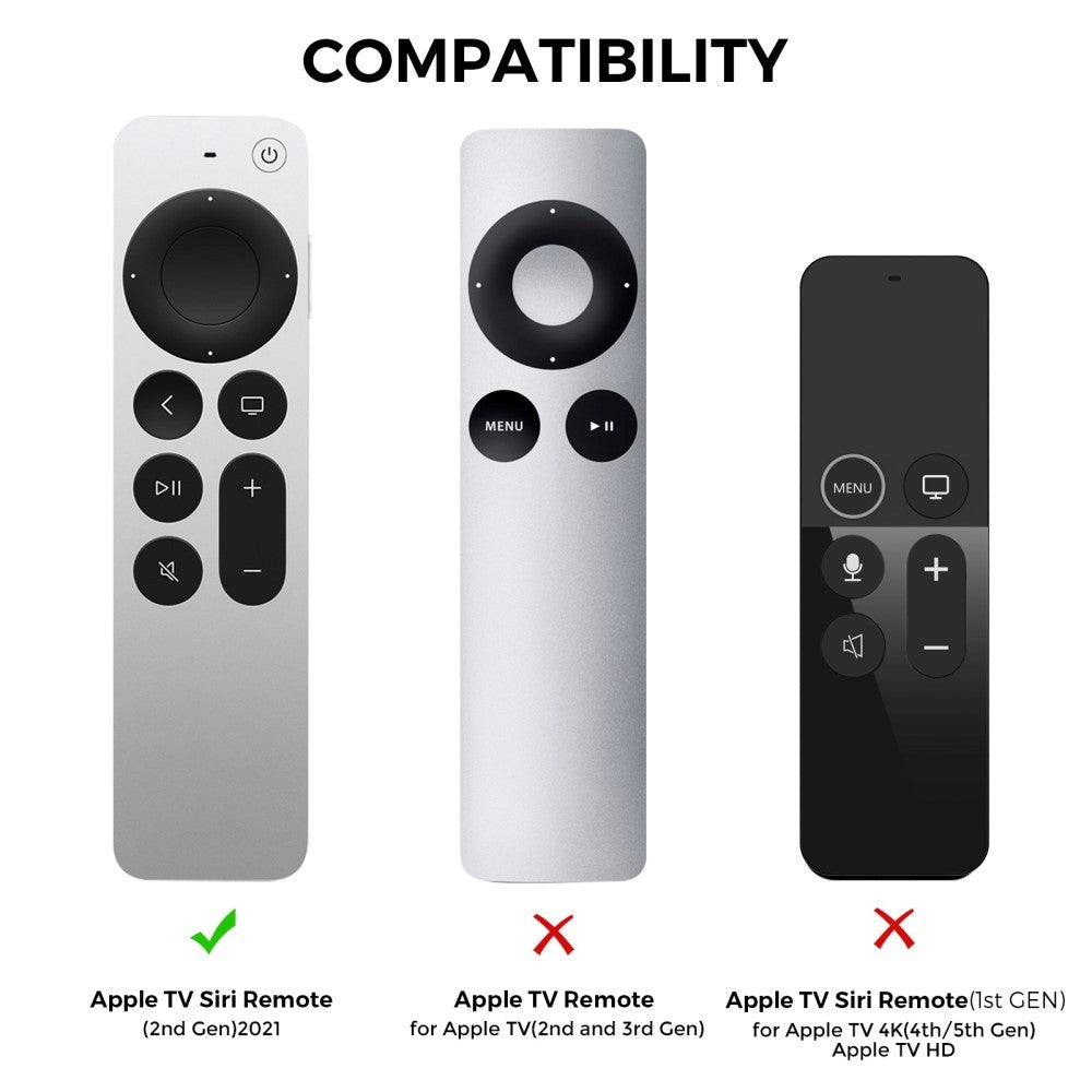 Apple Siri Remote Silikon Skal (2. & 3. generationen) - Svart