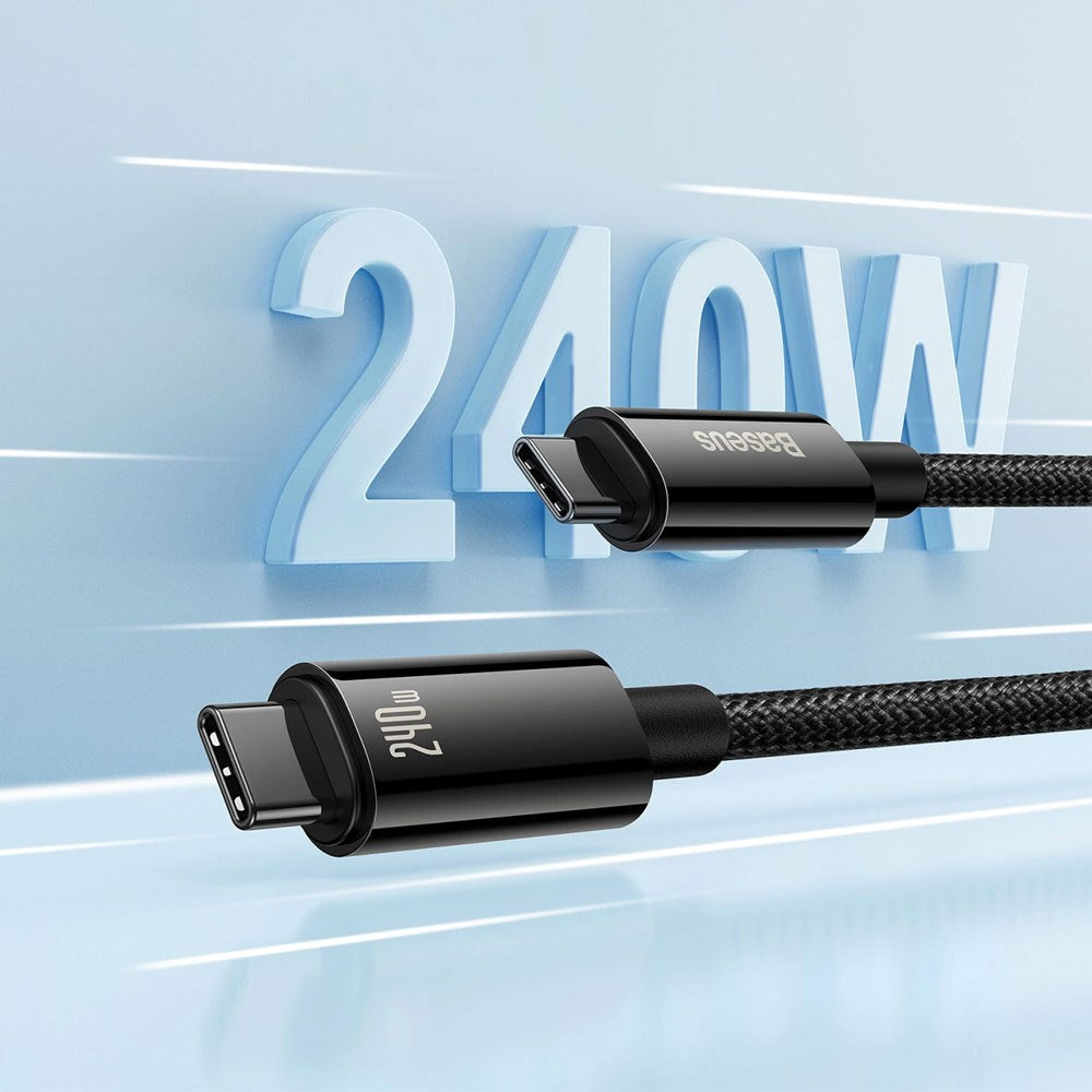 Baseus 240W USB-C till USB-C Kabel 480Mb/s - 2m - Svart