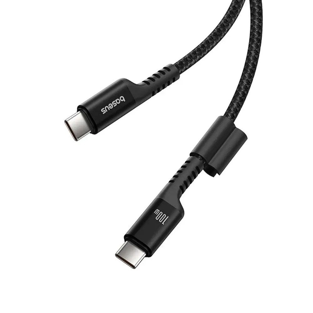 Baseus 100W USB-C till USB-C Fish-Eye-Kabel - 1m - Svart