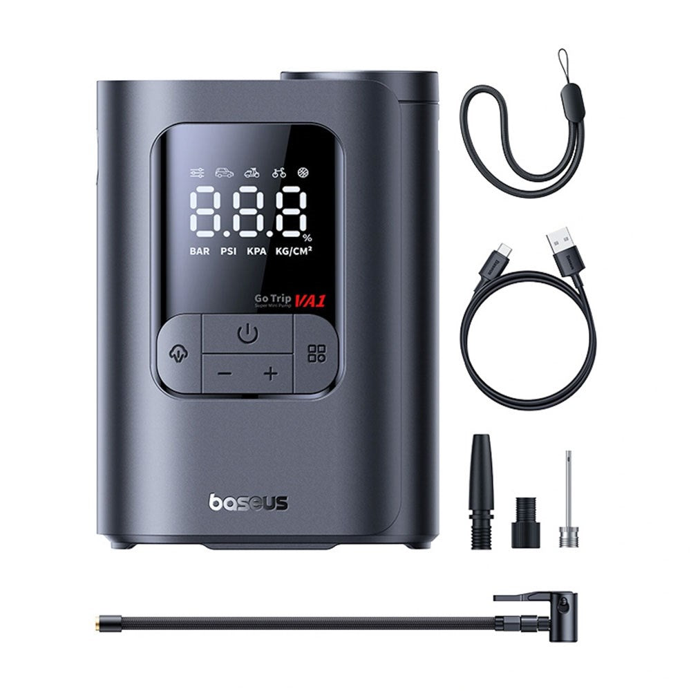 Baseus GoTrip Trådlös Pump Minikompressor - 7500 mAh - Mörkgrå