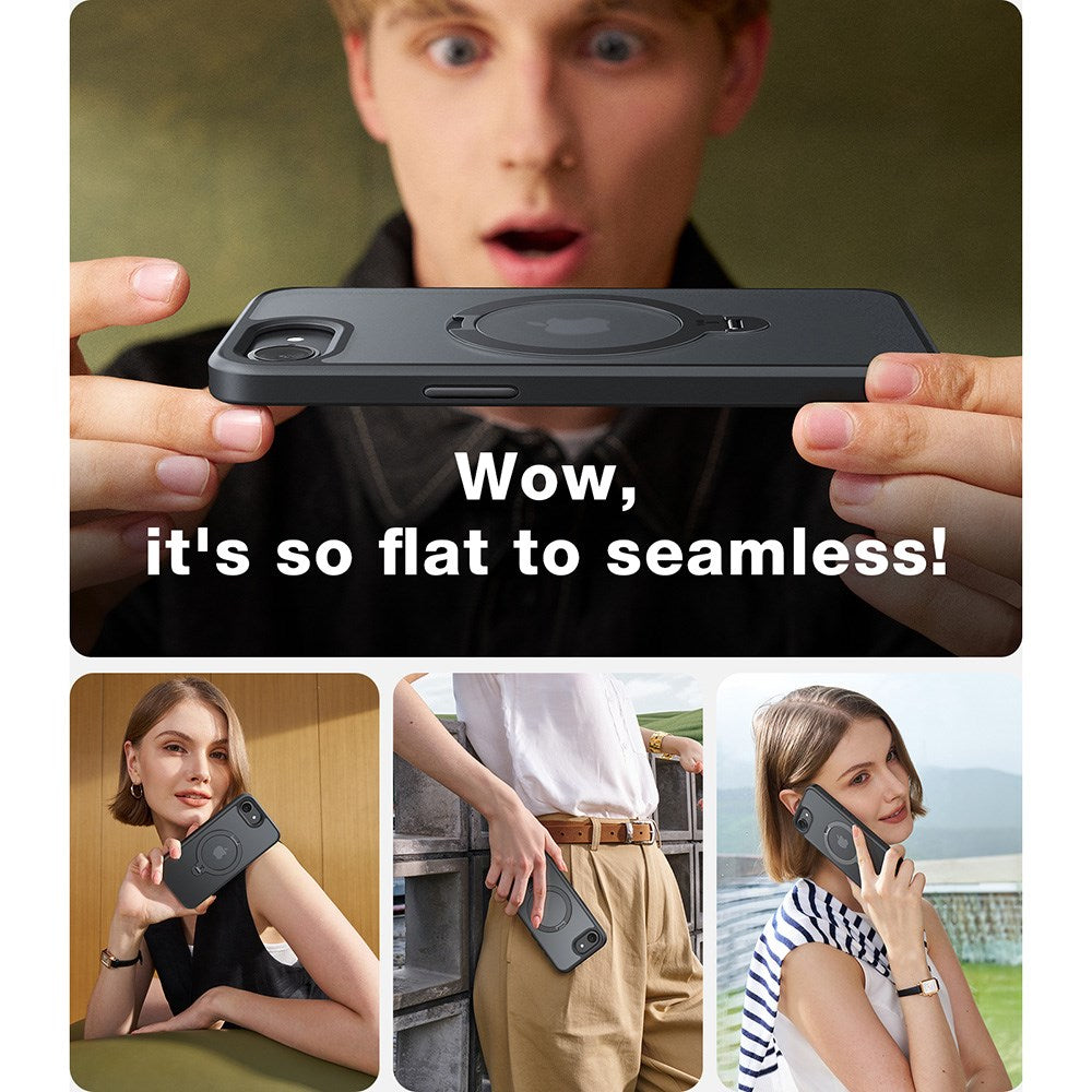 TORRAS iPhone 16e Ostand Spin Hybrid Skal med Kickstand - Svart