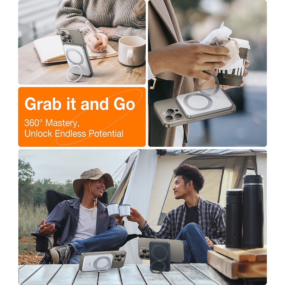 TORRAS Magnetisk 15W Powerbank 5 000mAh med Kickstand - Vit