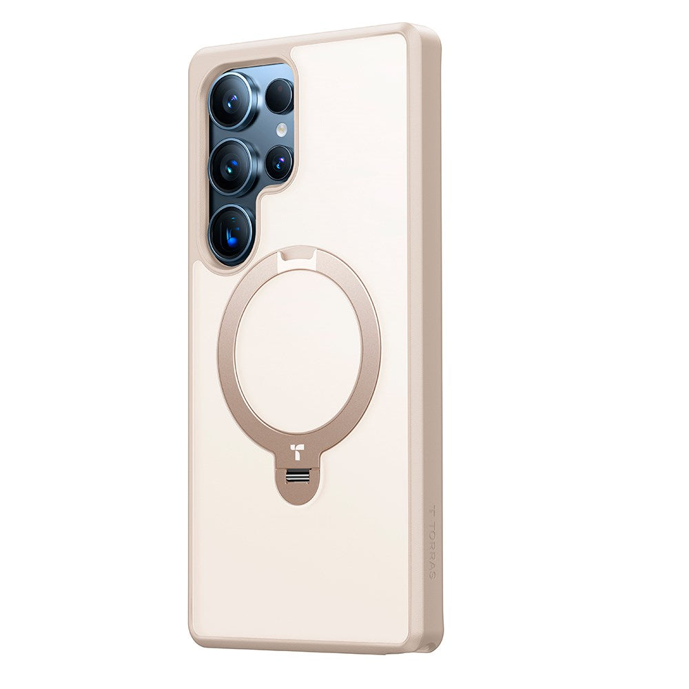 TORRAS Samsung Galaxy S25 Ultra Ostand Spin Hybrid Skal med Kickstand - Guld