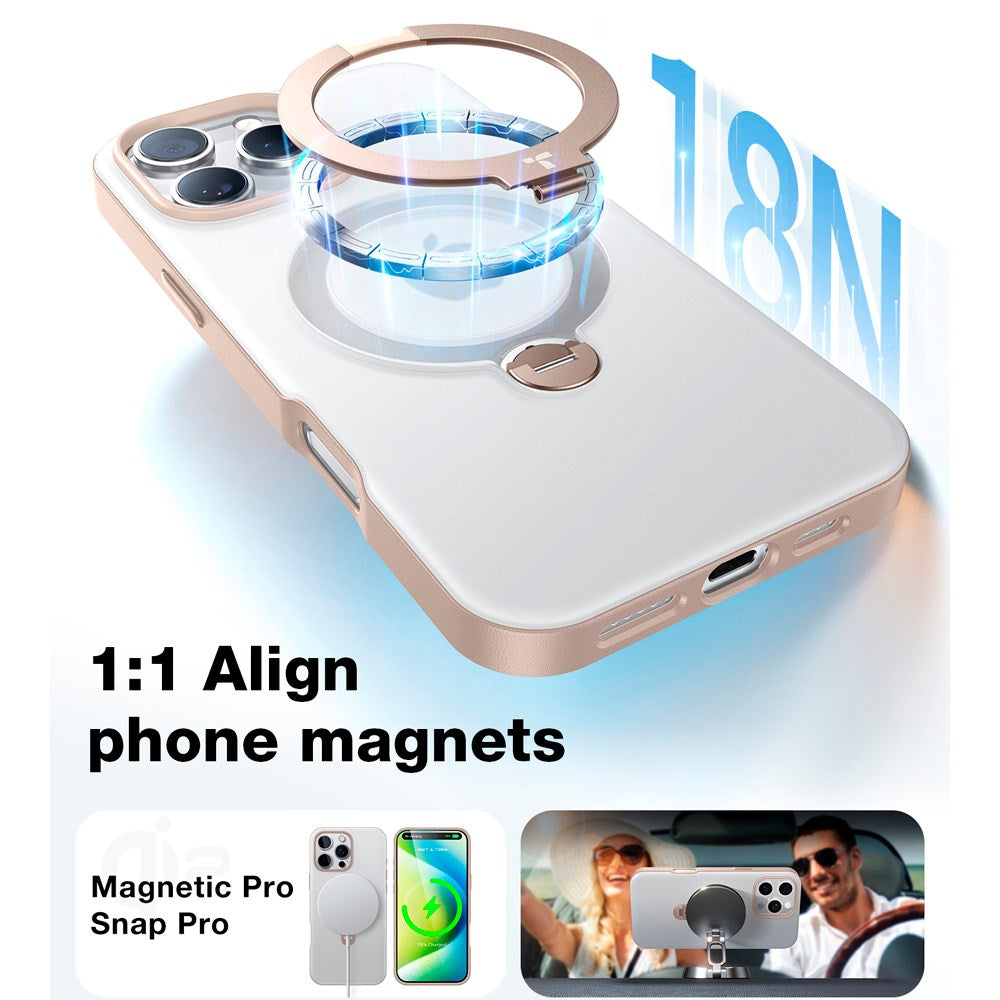 TORRAS iPhone 16 Pro Max Flexibelt Plast Skal m. Ställfunktion - MagSafe Kompatibel - Guld