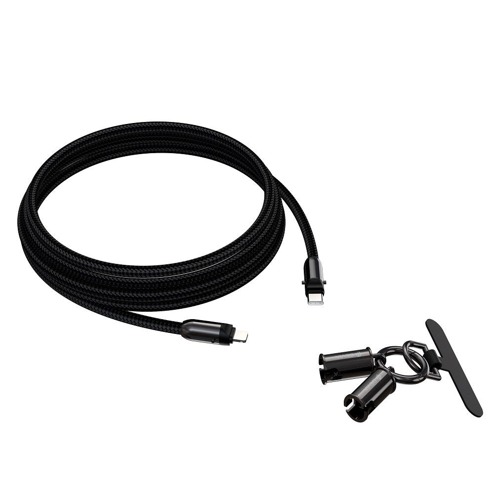 Devia 2-i-1 Mobilrem & USB-C till Lightning Kabel - Svart